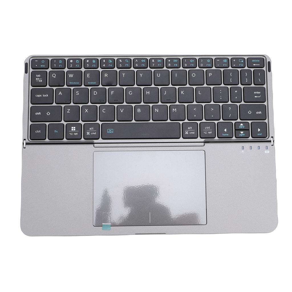   Keyboard with Touchpad Multifunctional Quiet Typing Rechargeable Foldable 64 Key Keyboard for Laptop Tablet