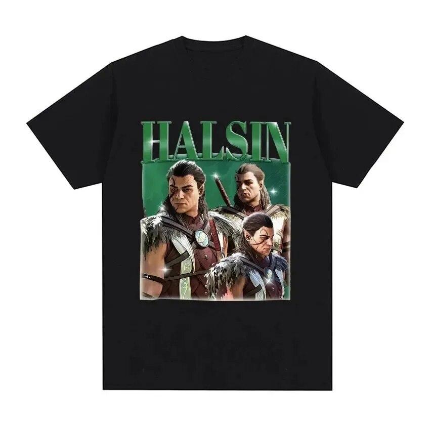 Retro Astarion Halsin Baldurs Gate 3 Unisex Women Print Tee Cotton T Shirt Short Sleeve Tshirt Fashion Oversized T-shirts Clothes
