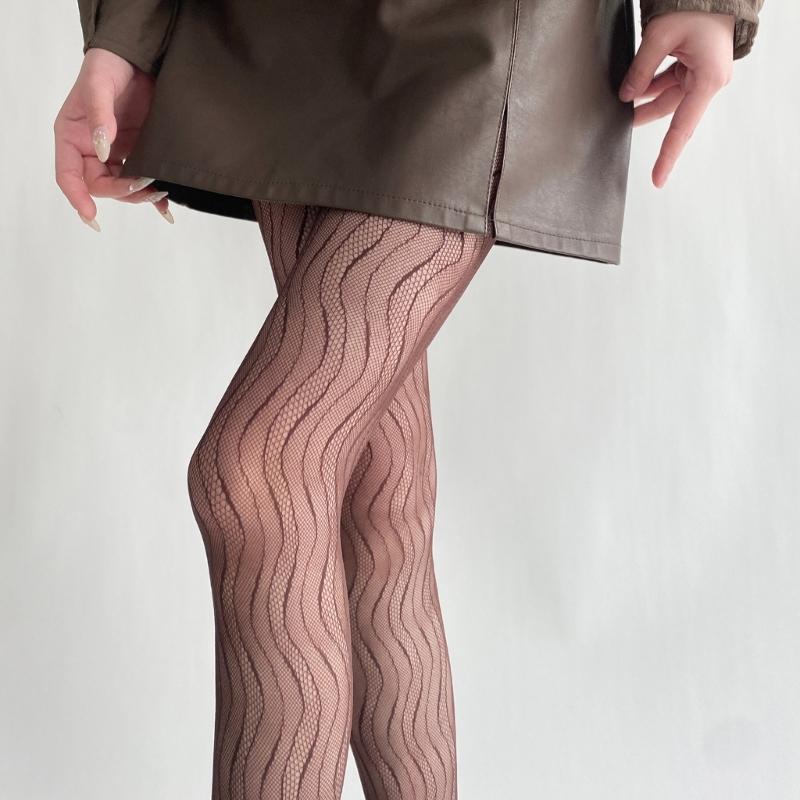 Women Lace Patterned Fishnet Tights High Waist Fishnets Leggings Net Stockings Pantyhose Thigh High Stockings Hosiery
