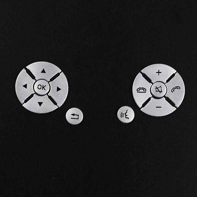 For Mercedes-Benz GLK 2009-12 Silver Aluminum Front Steering Wheel Sticker Trim