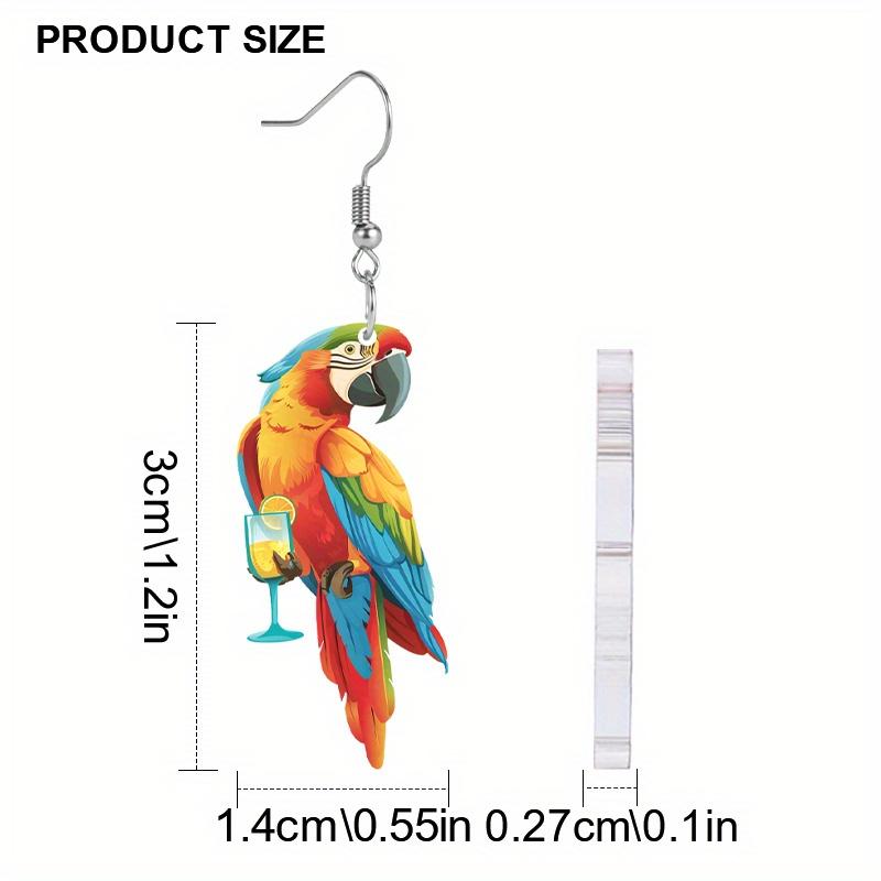 Colorful Parrot Acrylic Earrings for Women Earrings Chic New Animal Earrings Fashion Earrings Jewelry Accessories for Party Festivals