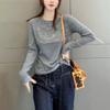 Autumn/Winter Korean Style Heavy Duty Crew Neck Long Sleeve Stylish Slimming Base Top for Women