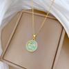 Titanium Steel, Round Star Moon Light Luxury Temperament Gorgeous Full Diamond Necklace Women'S Versatile Collarbone Chain Titanium Steel Chain