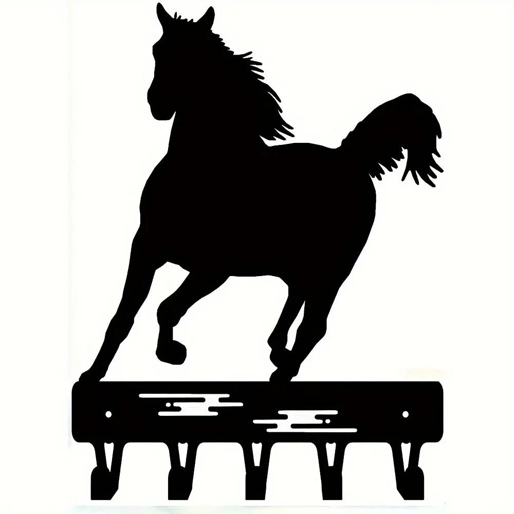 1 ks Nástěnný věšák Kovový přívěsek Věšák na klíče s koněm Kovový přívěsek na zeď Háček na nástěnný věšák na šaty Umělecké dílo