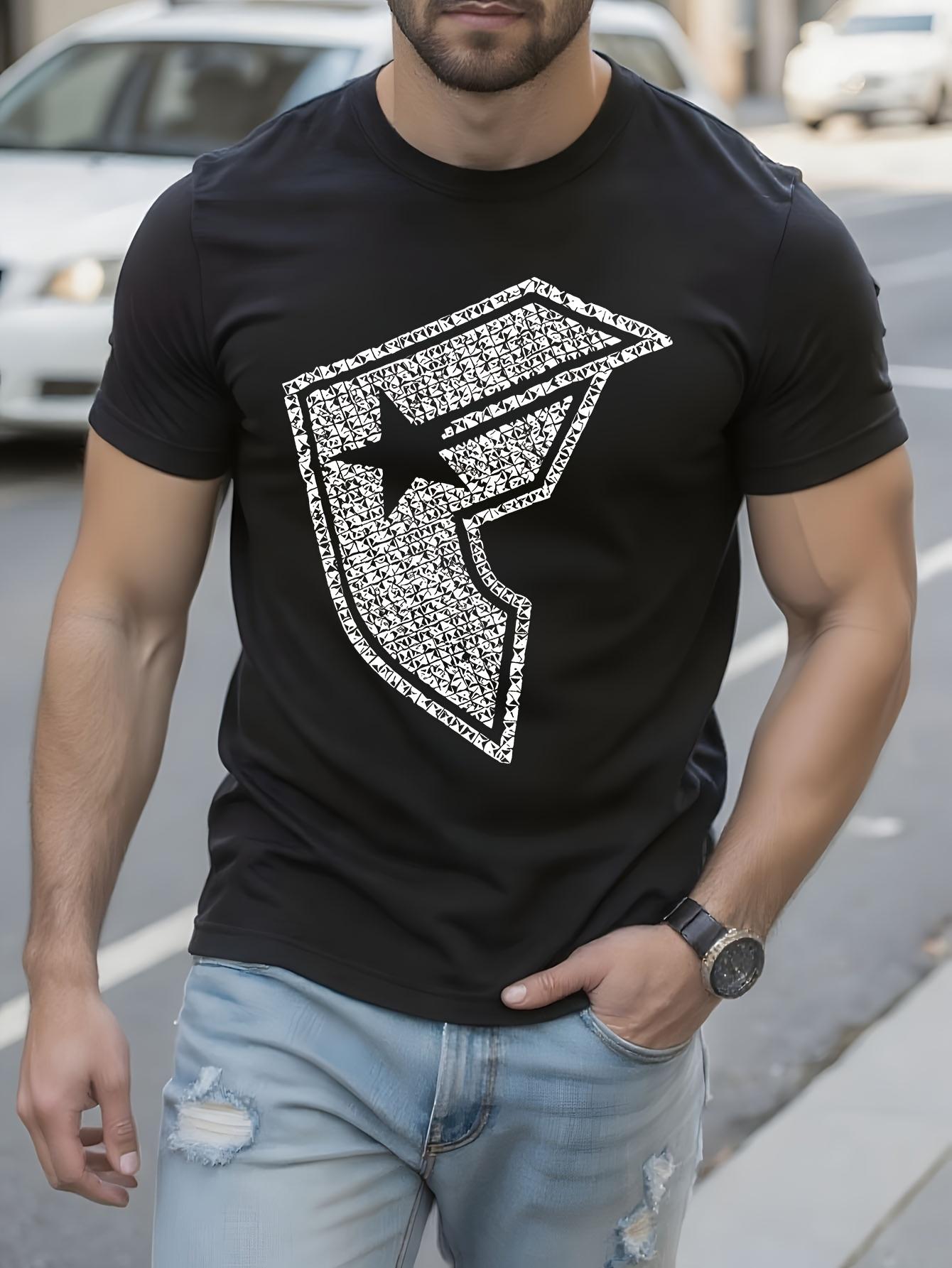 Heavyweight Bohemian Graphic Tshirt Bold Shield with Star... XXL