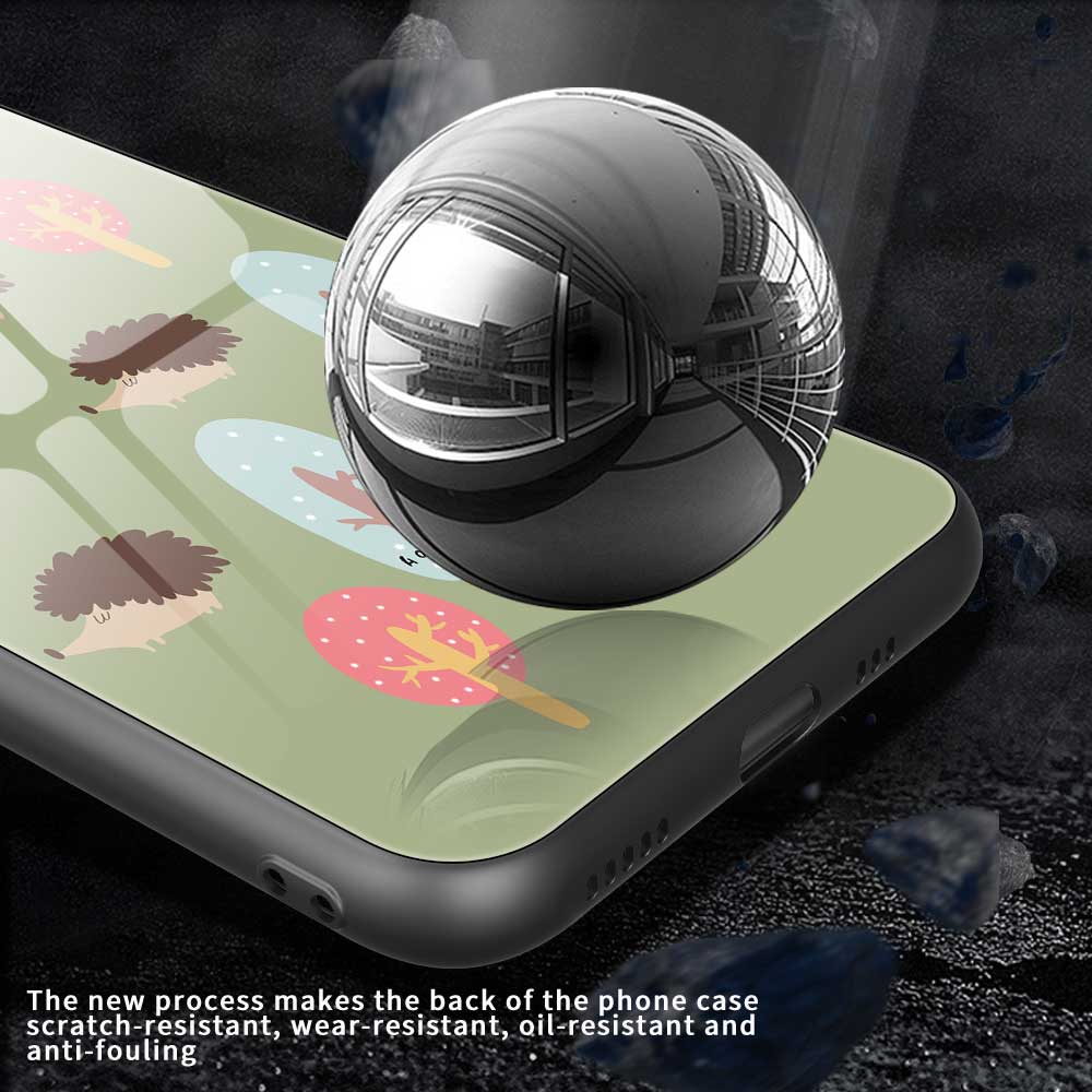 For iPhone 17 Pro Case PC TPU Tempered Glass Pattern Printing Anti Drop Phone Back Cover