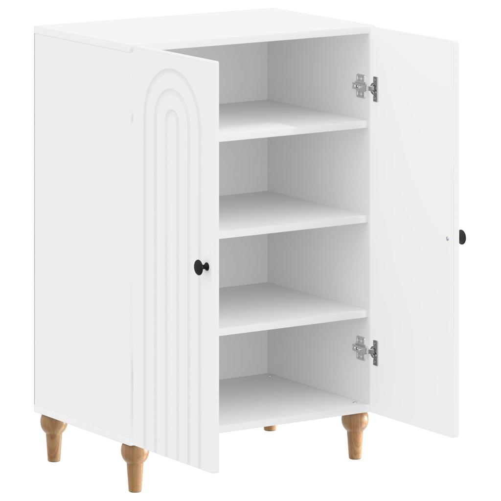 Shoe Cabinet ALKMAAR 59.5 X 39.5 X 90 Cm Engineered Wood White