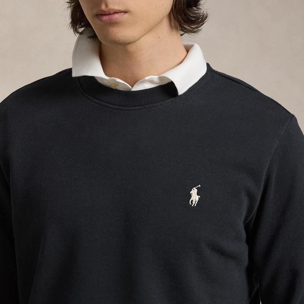 Polo Ralph Lauren FW24 Solid Color Small Pony Embroidered Crew Neck Long Sleeve Sweatshirt Men Sweatshirt Black MNPOKNI16823979-001