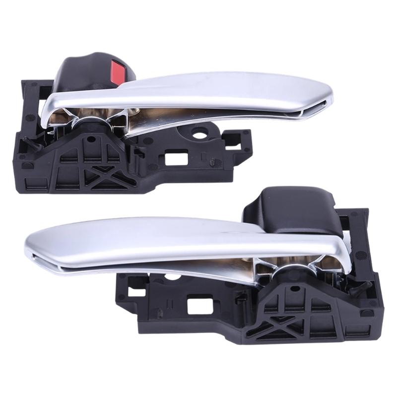 Clip-Mount Interior Door Handle Assembly 6920602380C0 for 2020-2024 Hiace with Silver Lever and Textured Black ABS Housing Frame