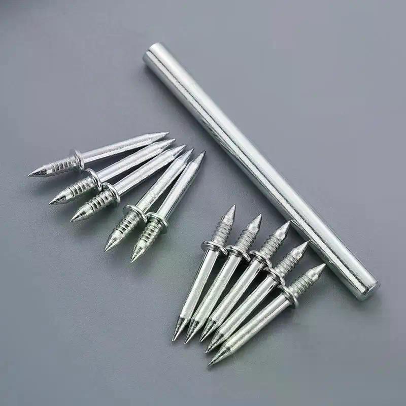 50/100pcs Pcs Double Head Nails Seamless Nails Skirting Thread Seamless Nail Without Marks Metal Rust-Proof Nails Wood No Trace
