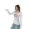 Women's Printed Long Sleeved T-shirt Women's Autumn Top American Slim Fit Base T-shirt  Top