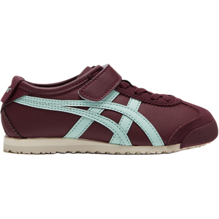 ONITSUKA TIGER Mexico 66 Kids Comfortable Fashion Sports Non-Slip Wear-Resistant Low-Top Casual Shoes Kids Sneaker Deep-Red Blue 1184A049-500