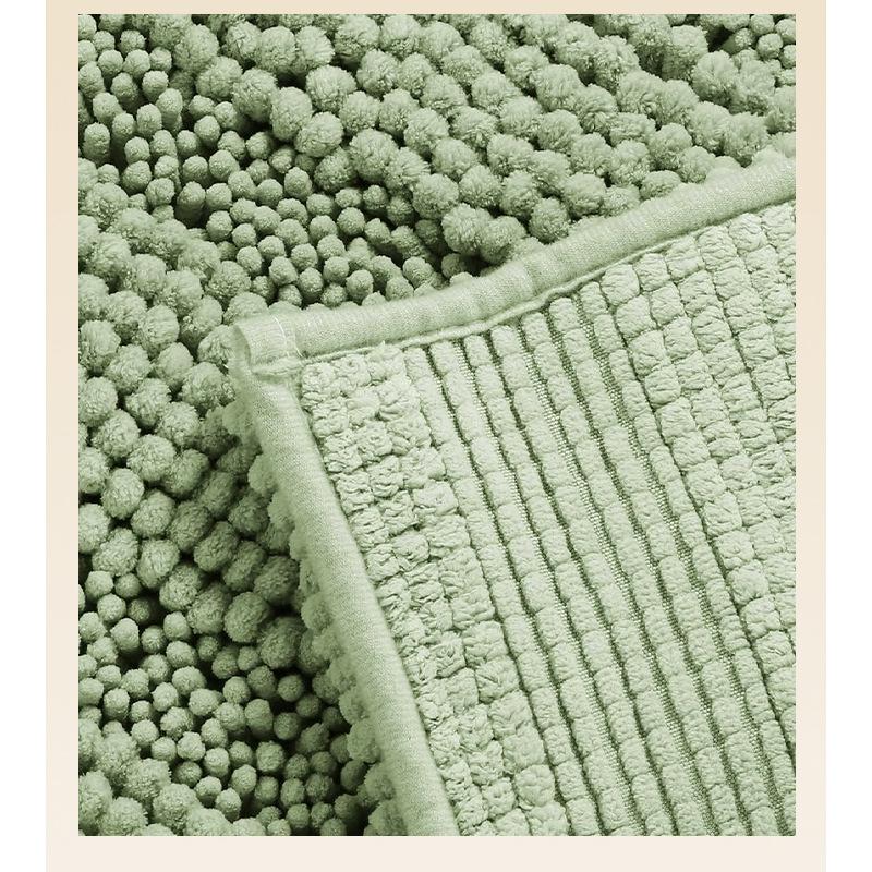Chenille Bathroom Mat Set, Water Absorbent Toilet Floor Mats, Non‑Slip Bath Mat With U‑Shaped Toilet Rug For Home Bathroom