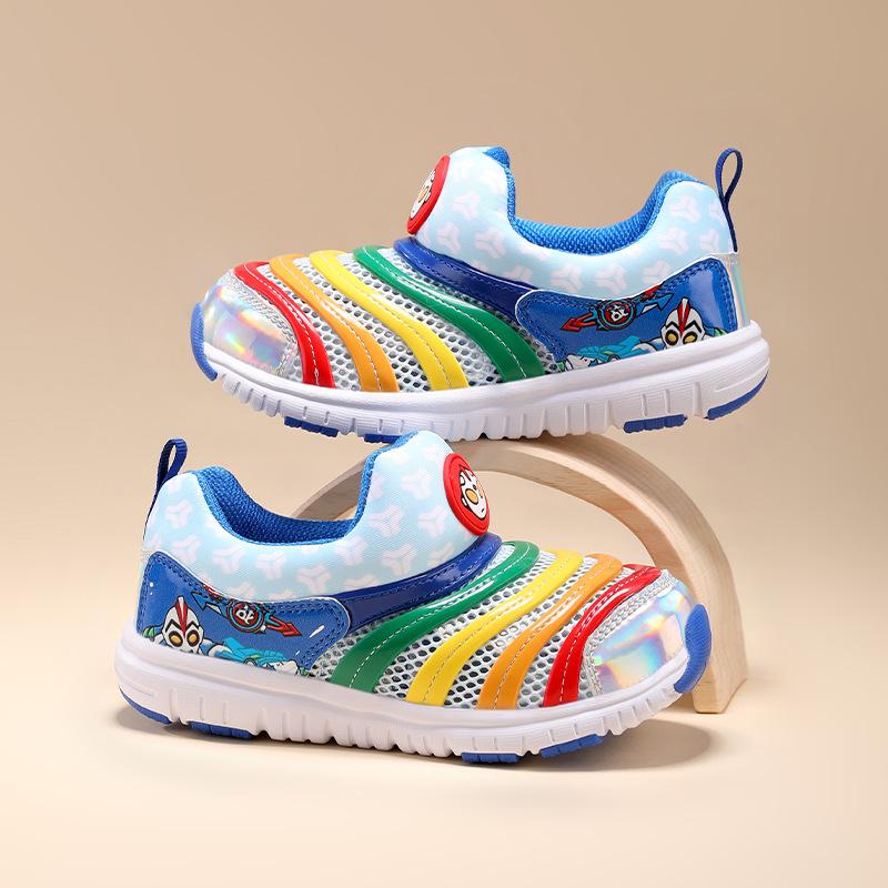 Mesh Caterpillar Boys Shoes 2025 New Baby Spider-man Children's Mesh Shoes Girls Breathable Soft-soled Trendy Shoes