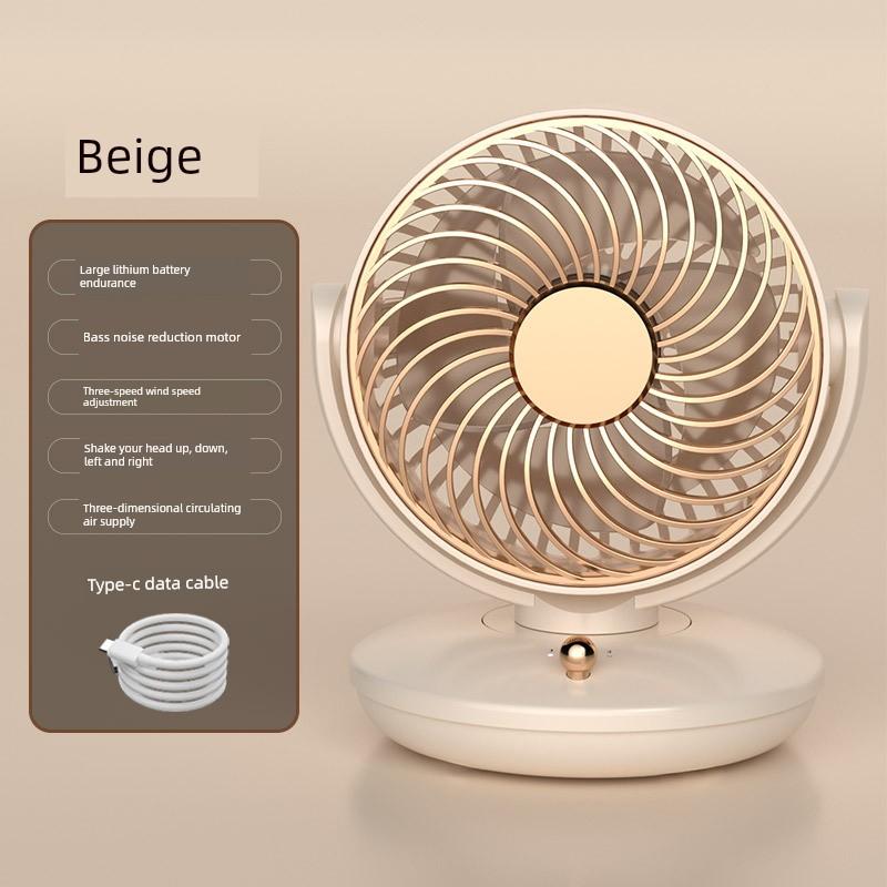 2026 New Model Oscillating Mini Fan, Rechargeable, Long-Lasting Battery, Portable Small Fan, Desktop USB Fan