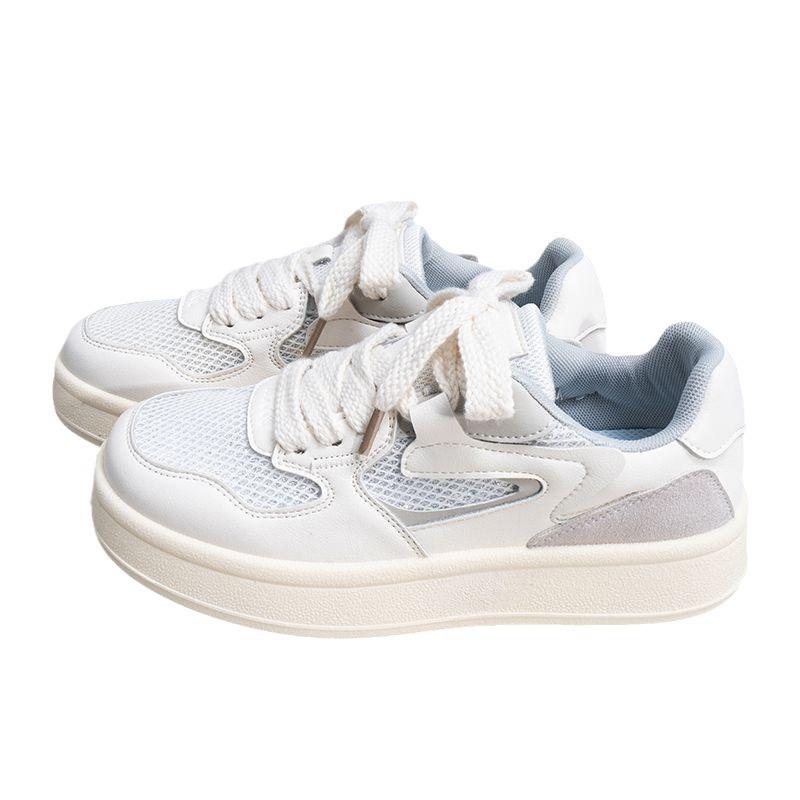 Thick-soled new spring and autumn mesh breathable student board shoes niche casual sports shoes