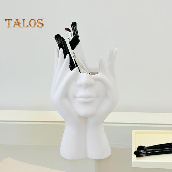 Face Flower Vase White Female Form Face Dining Table Centerpiece Modern Nordic Style Decorative Art Vase for Home Living Room Office Book Shelf Decor