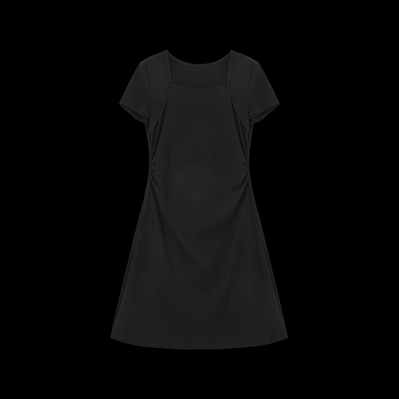 MOHAN YIMEI 2026 Summer Ruched Waist Little Black Dress