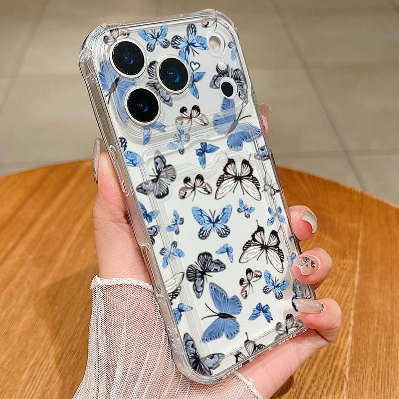 

Чехол для телефона с карманом для кредитной карты в виде кита и ракушки для iPhone Air 17 16e 16 15 Pro Max 14 13 Pro, противоударный, прозрачный, мягкий TPU чехол iPhone 13 Pro Max