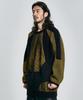 AJOBYAJO Paneled Mixed Knit Sweater [Black]