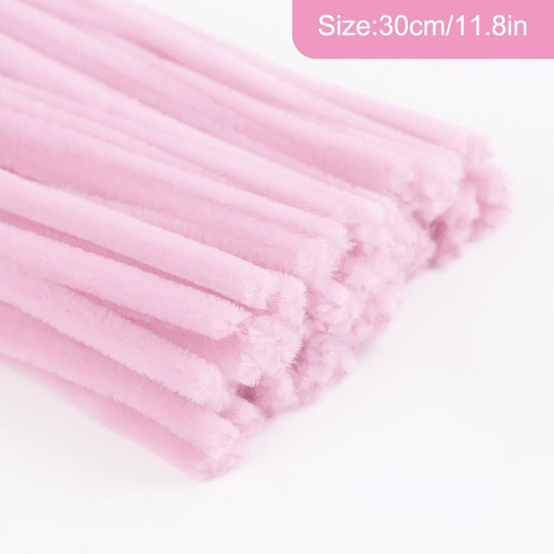 100pcs Fuzzy Wire Chenille Stems DIY Strips Twist Bar Anvil Wire Craft Pipe Handicraft Material Plush Tube Creative Toy