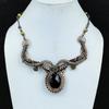 Schwarzer Spinell Halskette, 999 Kupferdraht umwickelte Halskette Handgefertigter Edelsteinschmuck, Geschenke für Ehefrau Brandneue Halskette