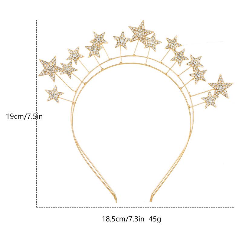 Exquisite Double Layer Rhinestone Star Bridal Headpiece & Party Hairband