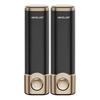 500ml Dark Gray ABS 2-Chamber Wall-Mounted Refillable Shampoo & Conditioner Soap Dispenser for Bathroom & Hotel Use No Drill