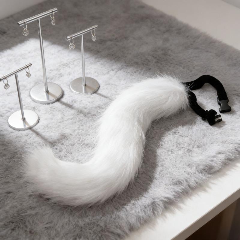 Bendable Plush Cat Tail Cosplay Accessory Anime Animal Tail Costume Prop for Parties