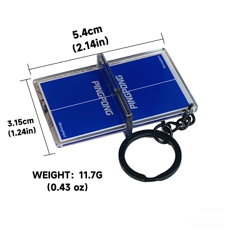 Acrylic Ping Pong Table Keychain Double Sided Mini 3D Sports Keyring Bag Pendant Car Key Chains Souvenir Gift