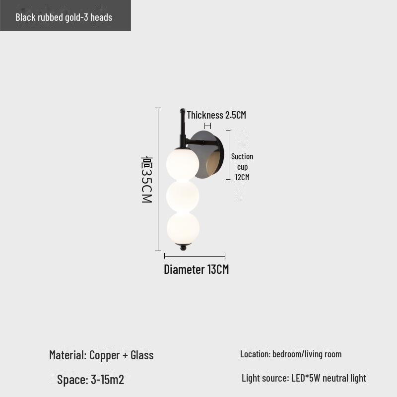 

Настенный светильник в форме тыквы в скандинавском кремовом стиле для декора спальни и гостиной LED Neutral Light