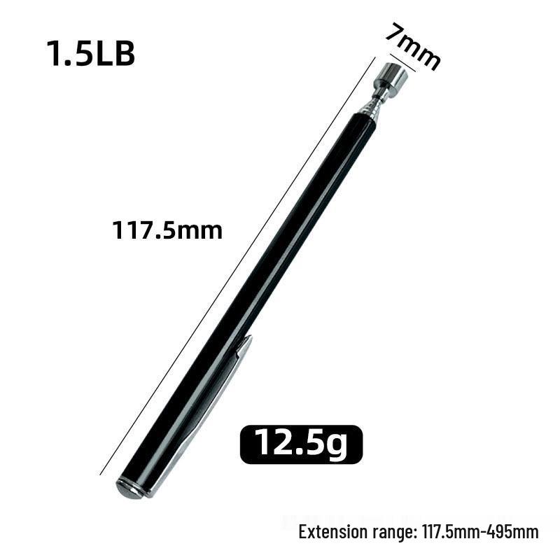 1.5 lb Telescopic Magnetic Pickup Tool with Light, Strong Magnet, Extendable Round & Square Mirror, Auto Repair Flashlight Head