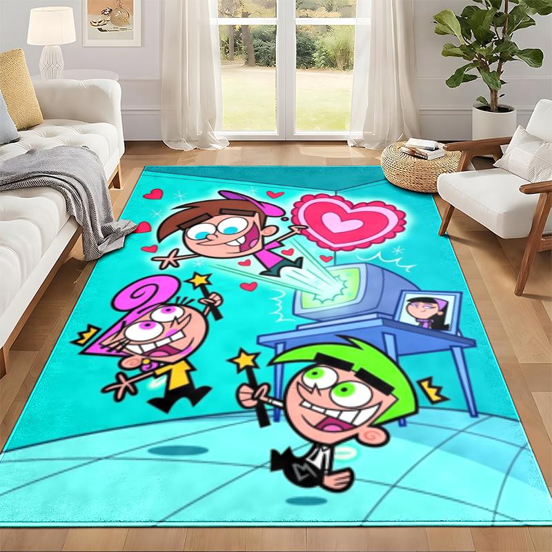 Fairy oddparents Carpet Door Mat for Living Room or Bedroom Protective Mat Under Chair Office Decoration Christmas Gift Birthday Present