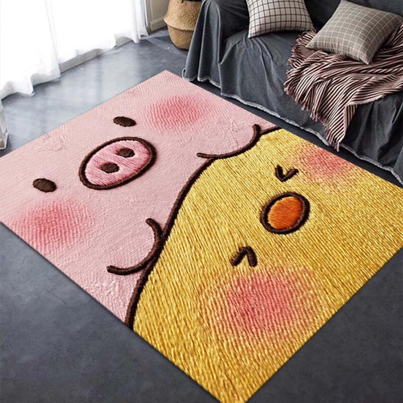 2025 New Cute Pink Pig Carpet Rug for Living Room Bedroom Home Sofa Decoration,Kids Play Non-slip Floor Mat