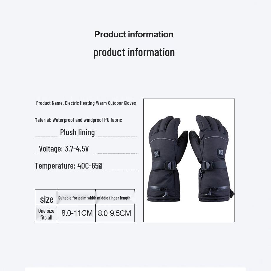 Cross-Border Winter Electric Heated Cycling and Ski Gloves with Touchscreen Capability