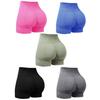 Seamless Yoga Shorts, Tight Fitting Sports Yoga Pants, Peach Smiling Face Fitness Running Shorts For Women