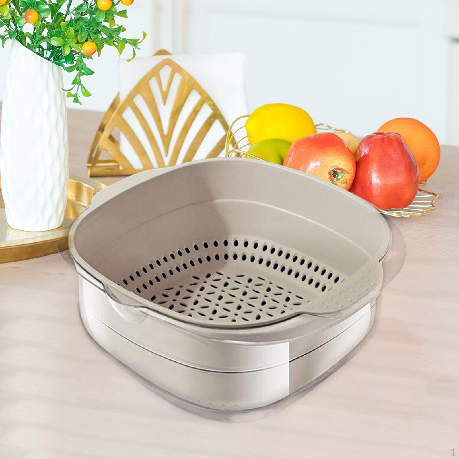 

Colander Bowl Strainers Kitchen Fruit Washing Detachable Sieve Container for Vegetables Mixing