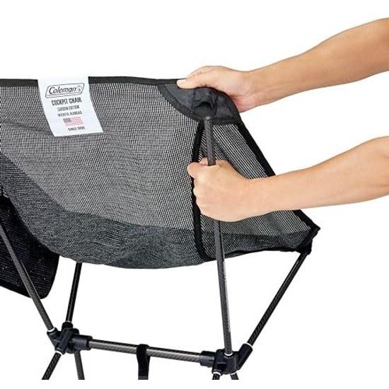 Coleman Cockpit Chair Carbon Edition (Platinum Black) Outdoor Camp Storage Case Lightweight Portable Balcony Breathable