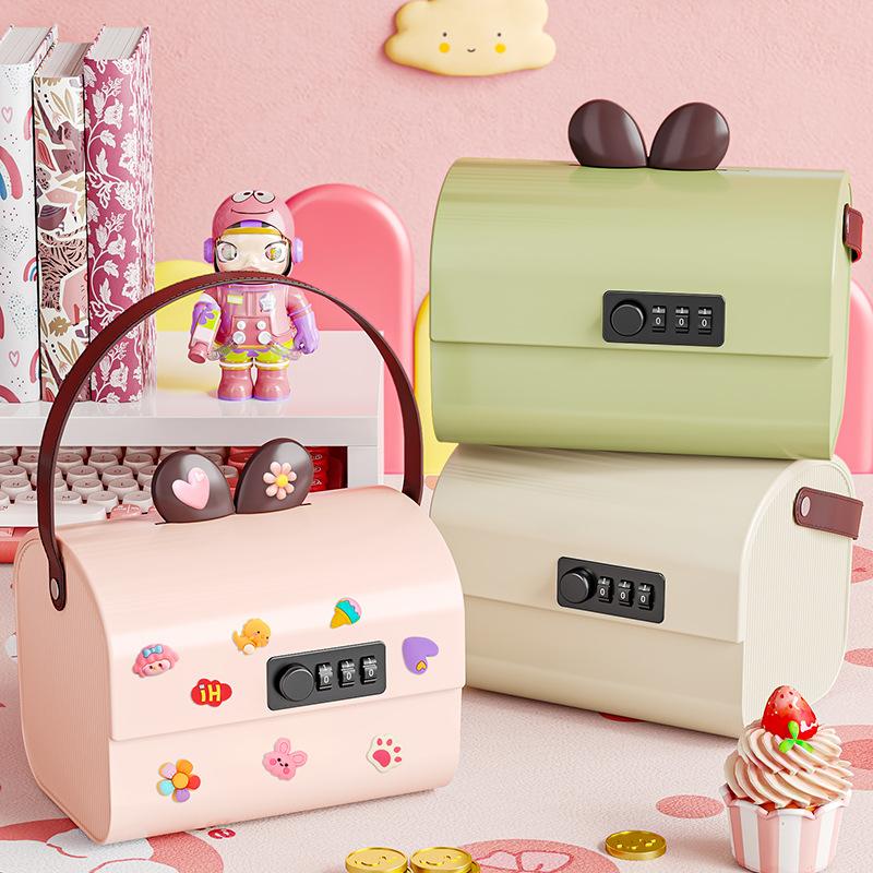 Schloss Aufbewahrungsbox, Kunststoff Kinder Cartoon Geld Aufbewahrungsbox, Schreibtisch Aufbewahrungsbox, Multifunktionale Aufbewahrung Passwortbox