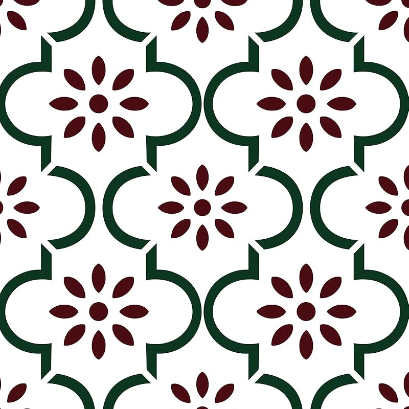 Цветочные обои самоклеящиеся Цветочная контактная бумага Современные 16,9 дюйма x 118,1 дюйма Водонепроницаемые обои красного и зеленого цвета Самоклеящаяся съемная контактная бумага 16.9  x 118.1