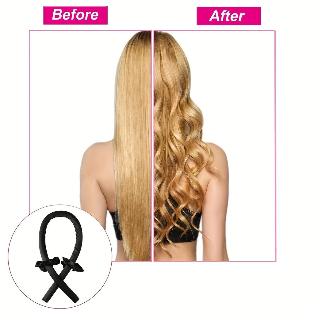 3pcs/Set No Heat Curling Rod Headband Set, Foam Sponge Lazy Heatless Hair Curler with 2 Hair Rings, DIY Hair Styling Tools for Natural Waves