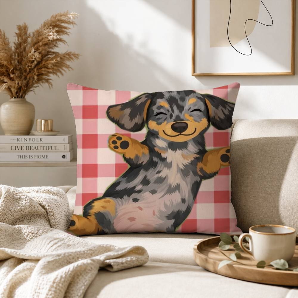cartoon cute dachshund Pillow Case for Sofa Living Room Home office Decor Protective Cover