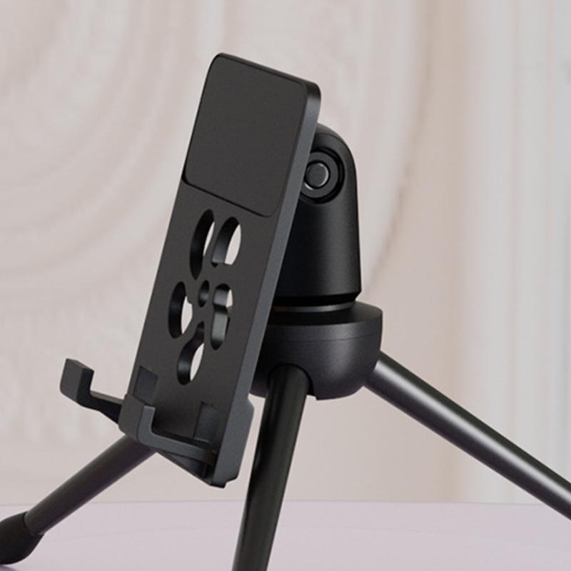 Adjustable Desktop Microphones Tripods Stand with Phone Holder Universals Clamp for Recording Live Streaming and Podcasting Sturdy Base