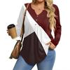 Womens Plus Size Long Sleeve Shirts  V Neck Tunic Tops Basic Loose Fit Tee Tops