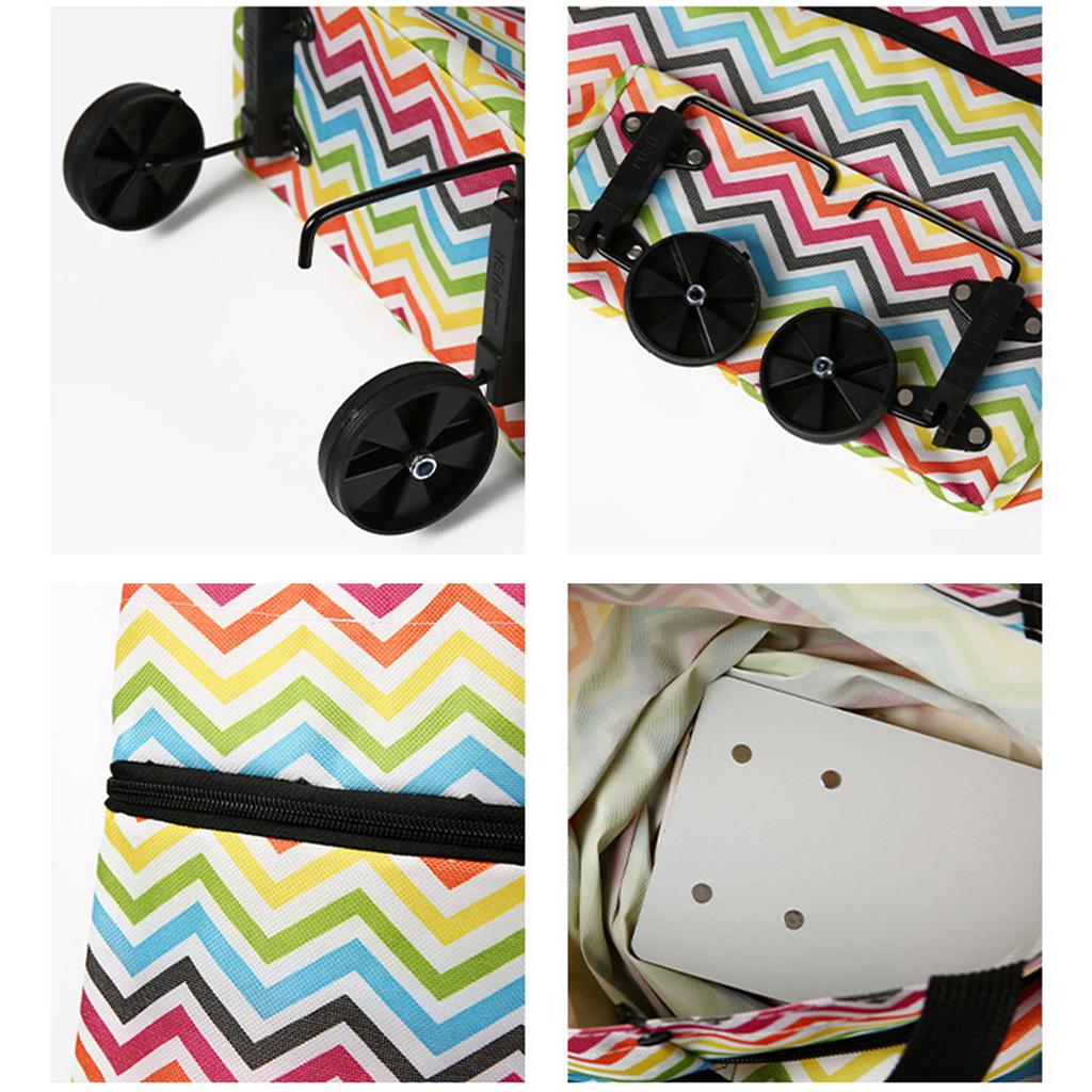 Faltbare Trolley-Taschen, Einkaufswagen-Einkaufstasche mit Rädern, 2-in-1-faltbarer Einkaufswagen für Zuhause, Supermarkt, langlebige Tasche