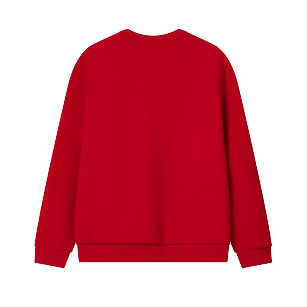 FILA Heritage Fashion Classic Retro Casual Versatile Soft Comfortable Crew Neck Pullover Sweatshirt Men sweatshirt Burgundy F11M618216FWI