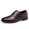 Fashion New Classic Flats Luxury Brand Shoes  Men's Elegant Black Dress Shoes Authentic Leather Lace Up Oxfords Business Social Footwear