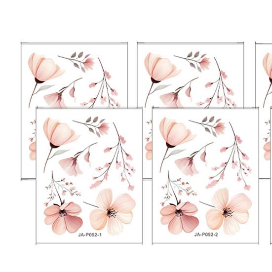 6 Stück bemalte florale Wandaufkleber, abnehmbar selbstklebend DIY wasserdichte Wandtattoos, repositionierbare Blätter Heimdeko für Schlafzimmer Wohnzimmer Kinder