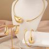 Vintage Style Minimalist Teardrop Jewelry Set - Zinc Alloy Necklace, Bracelet and Earrings Set for Everyday Wear