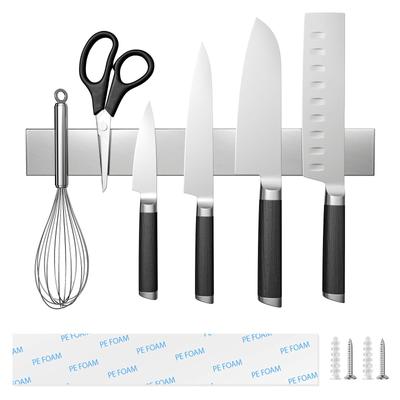 Ninonly Magnetic Knife Durable Holder for Kitchen Knife Knife Magnetic Knife Stainless No Assembly Horizontal Strong Adhesive Tape Included Stand,